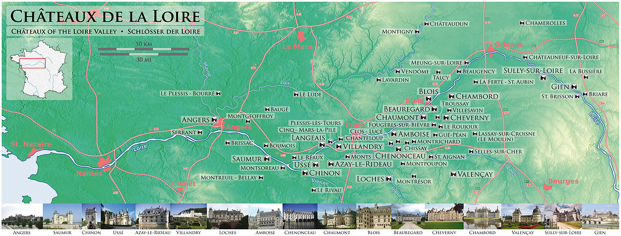 Châteaux of the Loire Valley map